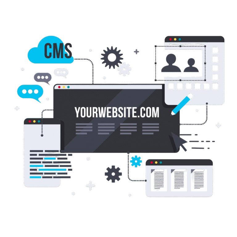 cms concept flat design illustration
